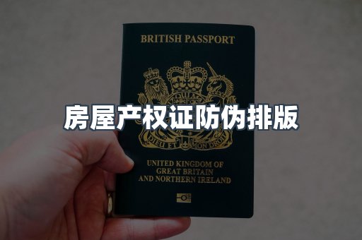 房屋产权证防伪排版